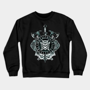 Warriors Way, Viking Skull with Norse Runes Crewneck Sweatshirt